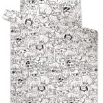 sleepwell Povlečení mikroflanel sleep well 70×90+140×200 cm, digi tisk, KOČKA a PES