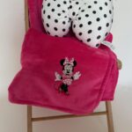 sleepwell Sada deka mikroflanel UNI růžová s výšivkou Minnie a polštářek mašle