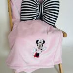 sleepwell Sada deka mikroflanel UNI sv. růžová s výšivkou Minnie a polštářek mašle